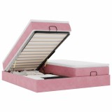 Cumpara ieftin Cadru de pat otoman cu saltele Roz 160x200cm catifea