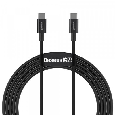 Cablu Date si Incarcare USB-C - USB-C Baseus Superior Series, 100W, 1m, Negru CATYS-B01 foto