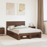 vidaXL Cadru de pat Stejar &icirc;nchis 140 x 200 cm Lemn compozit 3408759