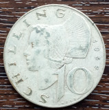 (A1058) MONEDA DIN ARGINT AUSTRIA - 10 SCHILLING 1957, 7,5 GRAME, PURITATE 640, Europa