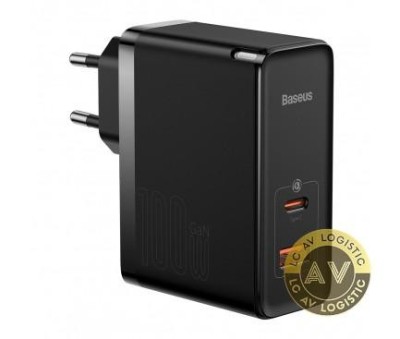 Incarcator Retea Cu Cablu USB-C Baseus GaN5 Pro 100W 5A 1 x USB-A - 1 x USB-C Negru CCGP090201 foto
