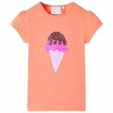 Tricou pentru copii, portocaliu neon, 116
