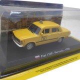 Macheta auto metal Fiat 125p Varsovia taxi galben 1980 scara 1/43