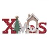 Decorațiune Crăciun, XMAS, 30x13.5 cm, Lemn, Roșu și Alb, Moș Crăciun și Brad cu Buline, Oem