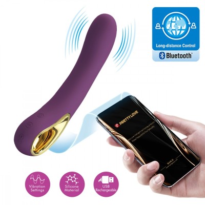 Vibrator Ethan, 12 Moduri Vibratii, Bluetooth Control, Silicon, USB, Mov, 20 cm foto