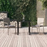 VidaXL Set mobilier de grădină cu perne, 3 piese, negru/gri, poliratan