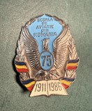 Insigna Scoala de aviatie din Romania aniversara 75 ani 1911 1986