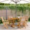 vidaXL Set mobilier de grădină 5 piese textil taupe/lemn masiv 3281702