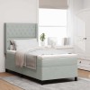 VidaXL Pat cu boxă spring LED și saltea Argyle Gri deschis 90 x 200 cm 3343796
