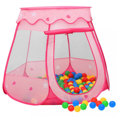 vidaXL Cort de joacă pentru copii, roz, 102x102x82 cm foto