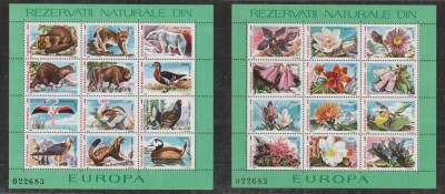 Romania 1987 - #1187 Rezervatii Naturale din Europa M/S 2v MNH foto