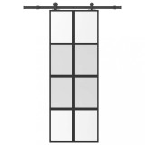 Ușă glisantă cu set de feronerie sticlă temperată și aluminiu