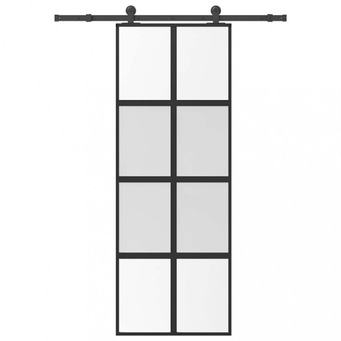 vidaXL Ușă glisantă cu set de feronerie sticlă temperată și aluminiu