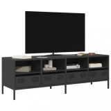 VidaXL Dulap TV, negru, 135x39x43,5 cm, oțel laminat la rece