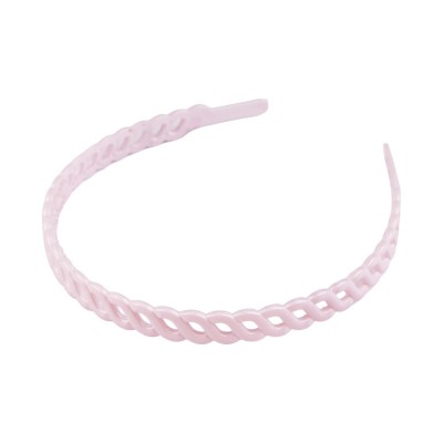 Bentita decorabila din plastic pentru par Crisalida, latime 1.3 cm, Roz deschis foto