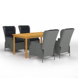 VidaXL Set de masă pentru grădină, 5 piese, gri deschis 3067839