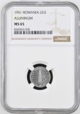 Moneda Romania 1 Leu 1951, MS65 NGC, Colectie Numismatica