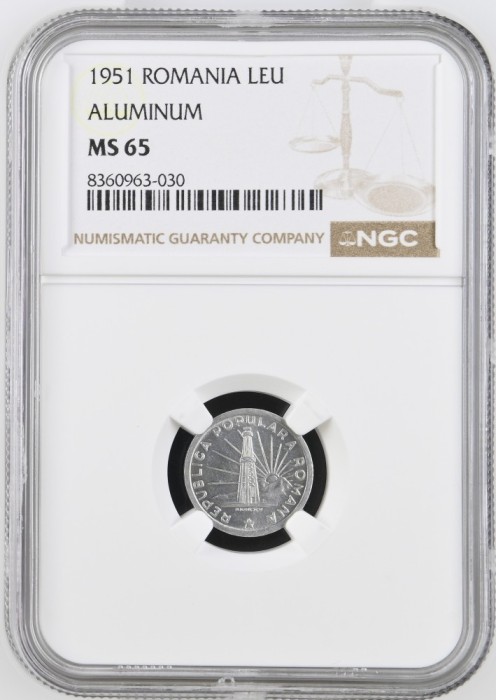 Romania, 1 Leu 1951 MS 65 NGC
