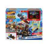 Hot wheels monster trucks entry challenge arena smashers provocarea smash race, Mattel