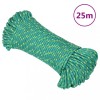 VidaXL Fr&acirc;nghie de barcă, verde, 4 mm, 25 m, polipropilenă