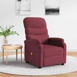 vidaXL Fotoliu de masaj, roșu vin, material textil