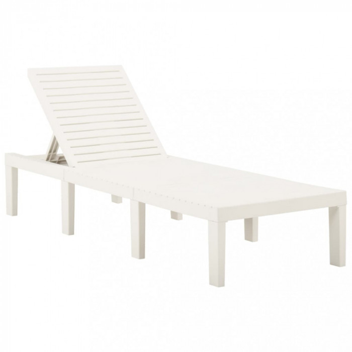 Gossi sezlong, alb, plastic