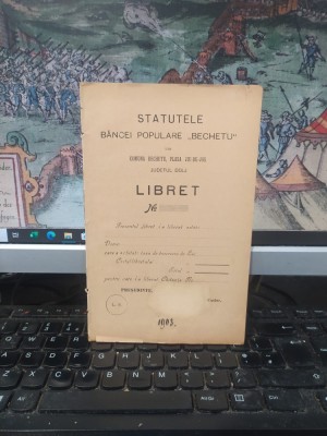 Statutele Băncei populare Bechetu din com. Bechet, plasa Jiu de jos, jud. Dolj, azi oraș, București 1904, 196 foto