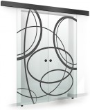 Usa culisanta Boss &reg; Duo Black model Cloud negru, 60+60x215 cm, sticla Gri securizata, glisanta in ambele directii