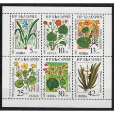 Bulgaria 1988 Mi 3628/33 block MNH - Plante acvatice