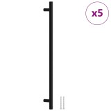 Manere de dulap, 5 buc., negru, 480 mm, otel inoxidabil