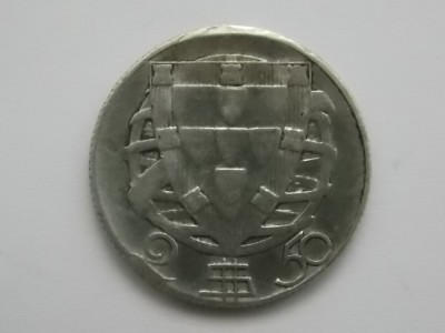 2.50 escudos 1951 Portugalia-argint foto