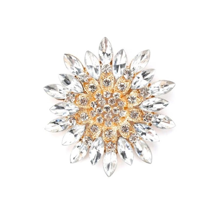 Brosa floare cu cristale