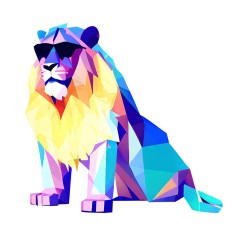 Sticker decorativ, Leu, Turcoaz, 66 cm, 8315ST