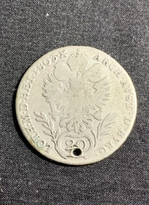 Moneda 20 kreuzeri 1803 Austria semn monetărie G Baia Mare foto
