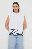 Karl Lagerfeld tricou din bumbac culoarea alb