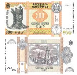 Bancnota Moldova 500 Lei 2015, P-27 UNC, Colectie Numismatica