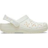 Saboti Crocs Classic Floral Cut-Out Clog Alb - Chalk
