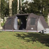 VidaXL Cort de camping tunel pentru 4 persoane, maro, impermeabil