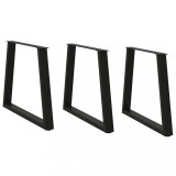 VidaXL Picioare de masă &icirc;n formă de V, 3 buc., negru, 70x (72-73,3) cm, oțel