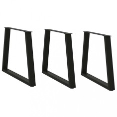vidaXL Picioare de masă &icirc;n formă de V, 3 buc., negru, 70x (72-73,3) cm, oțel