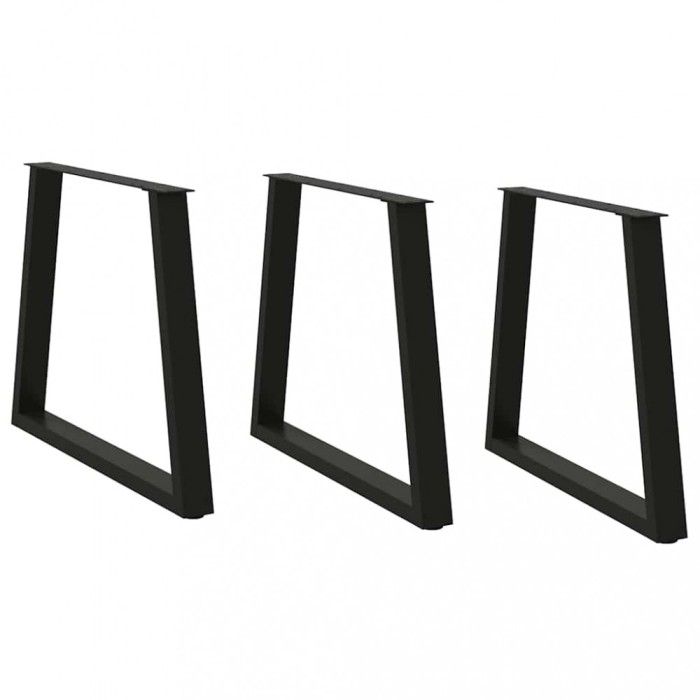 vidaXL Picioare de masă &icirc;n formă de V, 3 buc., negru, 70x (72-73,3) cm, oțel 4012584