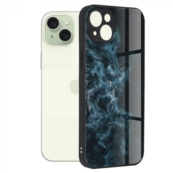 Husa pentru iPhone 15 Plus Antisoc Personalizata Nebuloasa Albastra Glaze