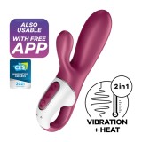 Vibrator Rabbit cu Incalzire Hot Bunny Blueooth Control Free App Silicon USB 17 cm, Satisfyer