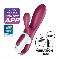Vibrator Rabbit cu Incalzire Hot Bunny Blueooth Control Free App Silicon USB 17 cm foto