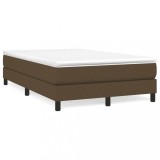 vidaXL Pat box spring cu saltea, maro &icirc;nchis, 120x190 cm, textil