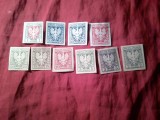 Serie mica Polonia 1919 - Stema , 10 valori dantelat si nedantelat