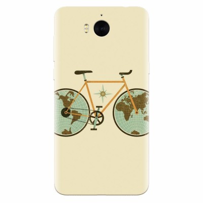 Husa silicon pentru Huawei Y6 2017, Retro Bicycle Illustration foto