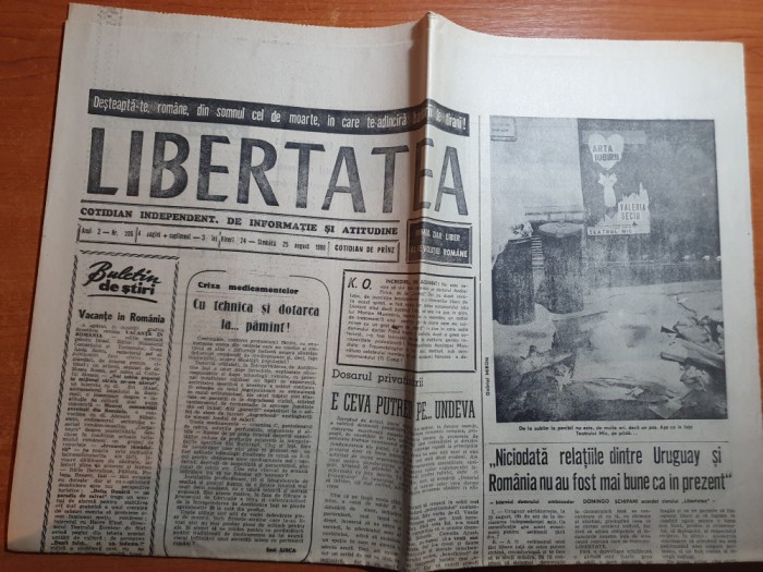 ziarul libertatea 24-25 august 1990