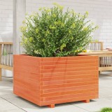 Cumpara ieftin Jardinieră grădină, maro ceruit, 70x70x49,5 cm, lemn masiv pin
