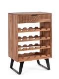 Cumpara ieftin Suport sticle vin otel negru lemn maro Isar 60x40x95 cm